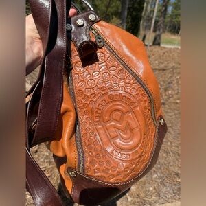 Marino Orlandi Italian Leather Backpack Shoulder Bag Vintage